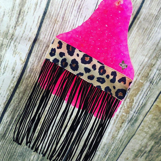 Cow Tag with Fringe
