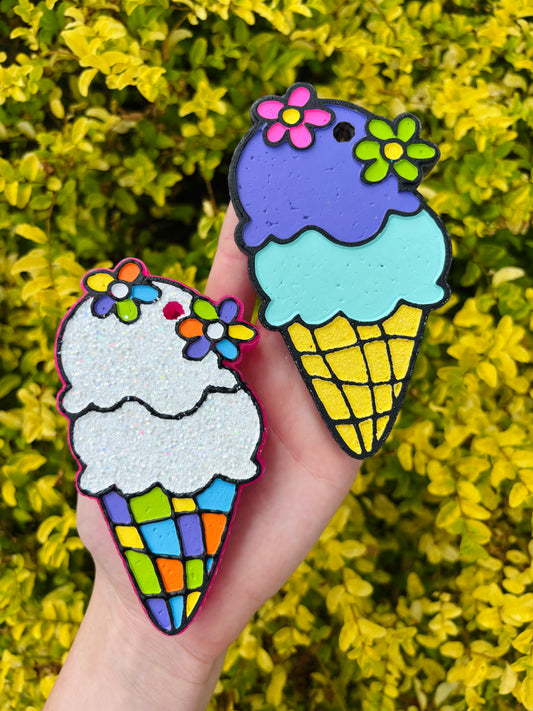Ice Cream W Flowers Freshie